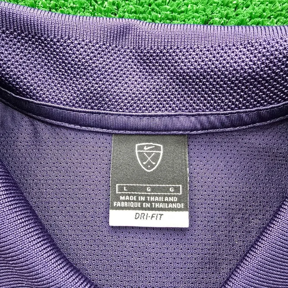 Nike Golf Polo Shirt Mens Large Purple Y2K‎ Medinah Country Club Dri Fit